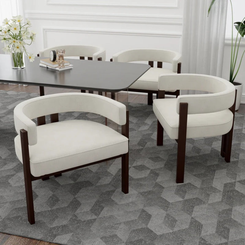 Modern Accent Chair Teddy Upholstered Armchair Beige Chenille 24.41'' x 20.47'' x 25.20''-海智集-Default-