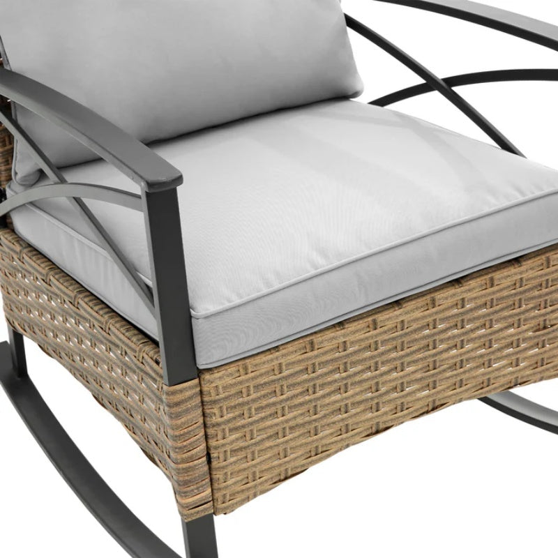 3pcs rocking rattan set wholesale leisure chair outdoor rattan rocking chair set grey-海智集-Default-