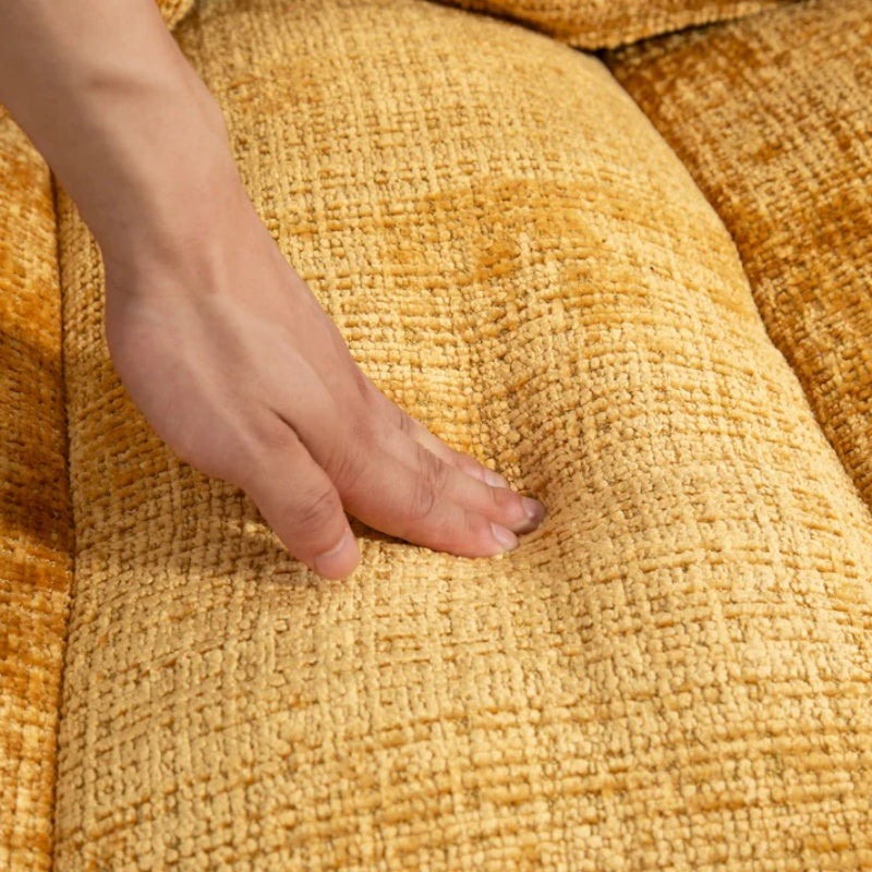 Lazy Sofa High Back Bean Bag Chair Couch Yellow Chenille for Adults & Kids Indoor Outdoor-海智集-Default-