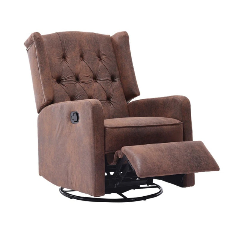 COOLMORE Rocking Recliner Chair,360 Degree Swivel Nursery Rocking Chair,Glider Chair,Modern Small Rocking Swivel Recliner Chair for Bedroom,Living Room Chair Home Theater Seat (Coffee)-海智集-Default-