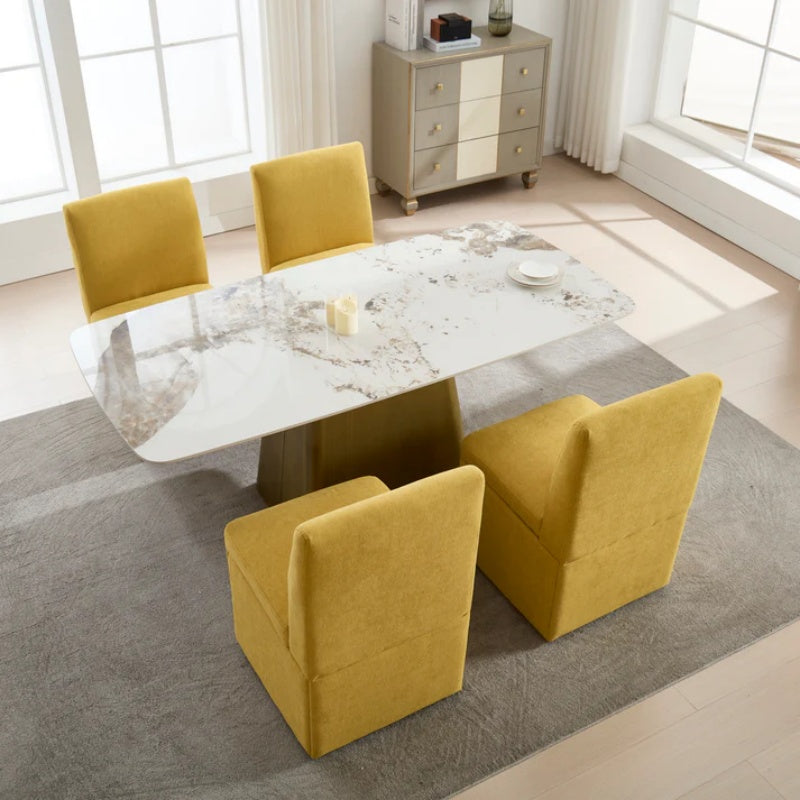 COOLMORE 360 Degree Swivel Upholstered Dining Chairs Set of 2 Swivel Dining Room Chairs Kitchen Chairs Casters & Storage Comfy Modern Rolling Chair for Living Room Fabric Armless Chair-海智集-Default-