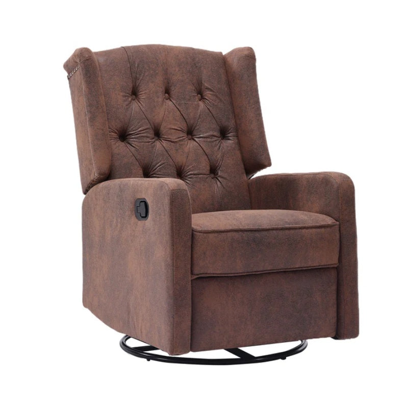 COOLMORE Rocking Recliner Chair,360 Degree Swivel Nursery Rocking Chair,Glider Chair,Modern Small Rocking Swivel Recliner Chair for Bedroom,Living Room Chair Home Theater Seat (Coffee)-海智集-Default-