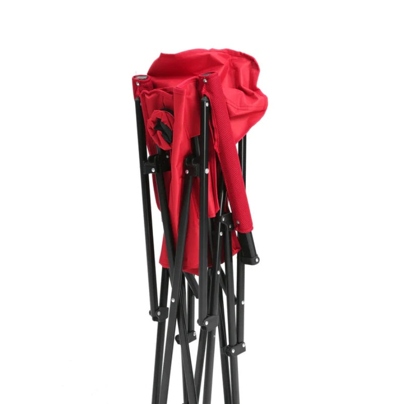 High Back Heavy Duty Lawn Chair Support 250LBS, Portable Collapsible Chair with Cup Holder -Red-海智集-Default-