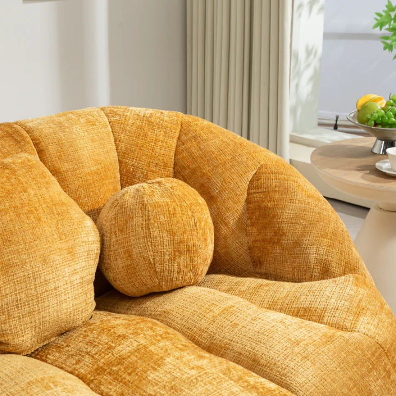 Lazy Sofa High Back Bean Bag Chair Couch Yellow Chenille for Adults & Kids Indoor Outdoor-海智集-Default-