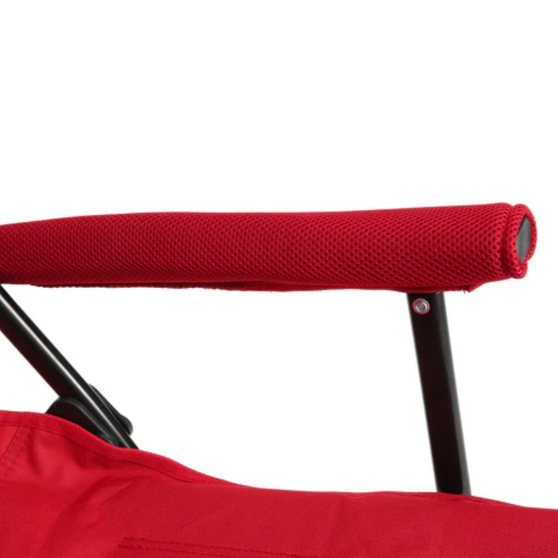 High Back Heavy Duty Lawn Chair Support 250LBS, Portable Collapsible Chair with Cup Holder -Red-海智集-Default-