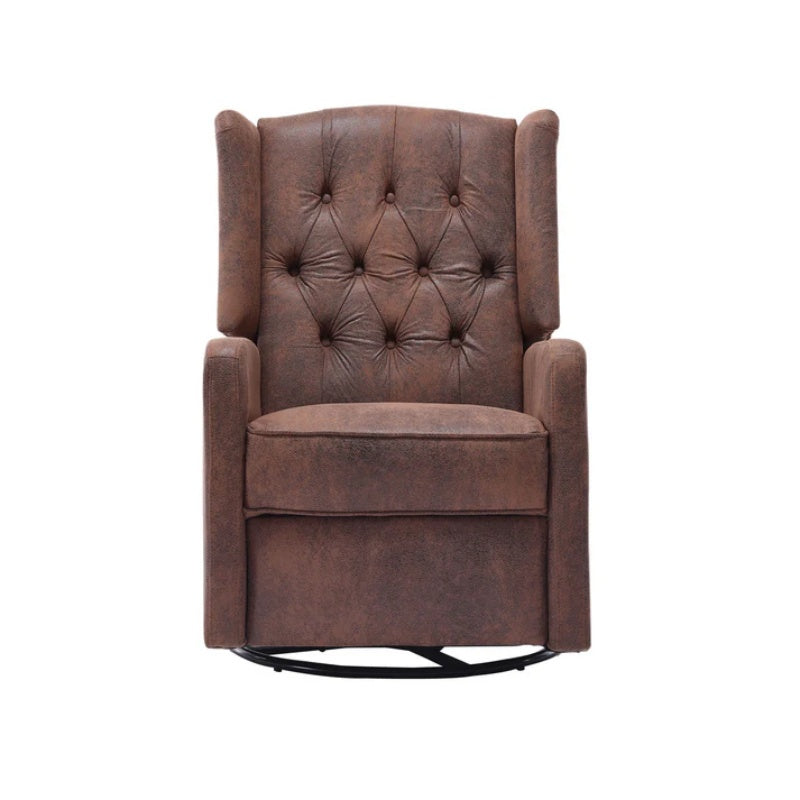 COOLMORE Rocking Recliner Chair,360 Degree Swivel Nursery Rocking Chair,Glider Chair,Modern Small Rocking Swivel Recliner Chair for Bedroom,Living Room Chair Home Theater Seat (Coffee)-海智集-Default-