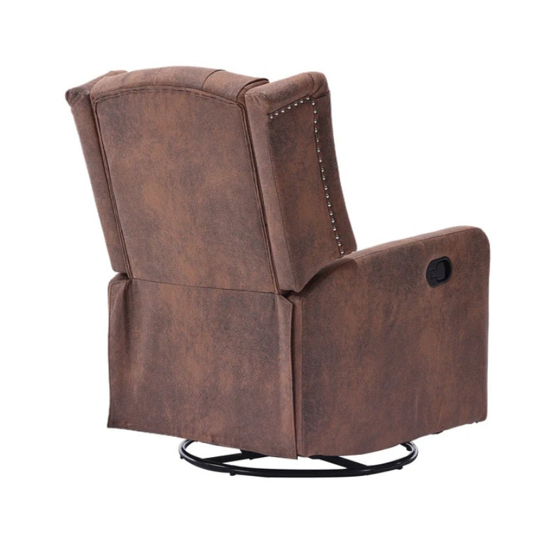 COOLMORE Rocking Recliner Chair,360 Degree Swivel Nursery Rocking Chair,Glider Chair,Modern Small Rocking Swivel Recliner Chair for Bedroom,Living Room Chair Home Theater Seat (Coffee)-海智集-Default-