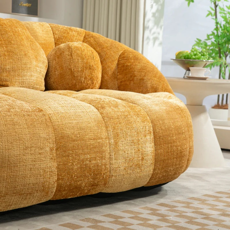 Lazy Sofa High Back Bean Bag Chair Couch Yellow Chenille for Adults & Kids Indoor Outdoor-海智集-Default-
