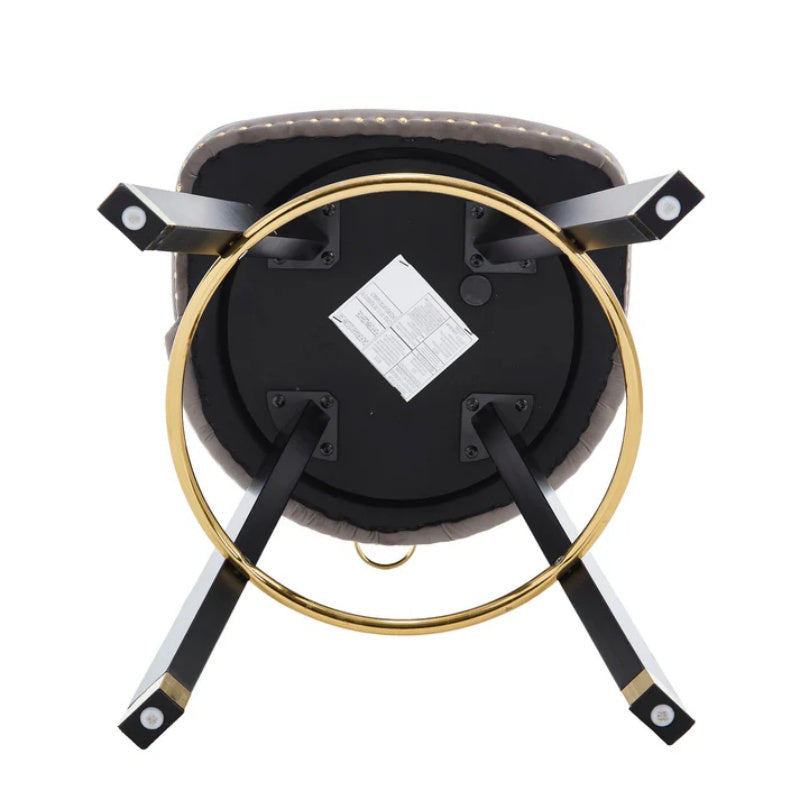 COOLMORE Set of 2,Back pull point design, velvet material, 360 degree rotation, back pull loop detachable design, rivet decoration, square foot wooden bar chair-海智集-Default-