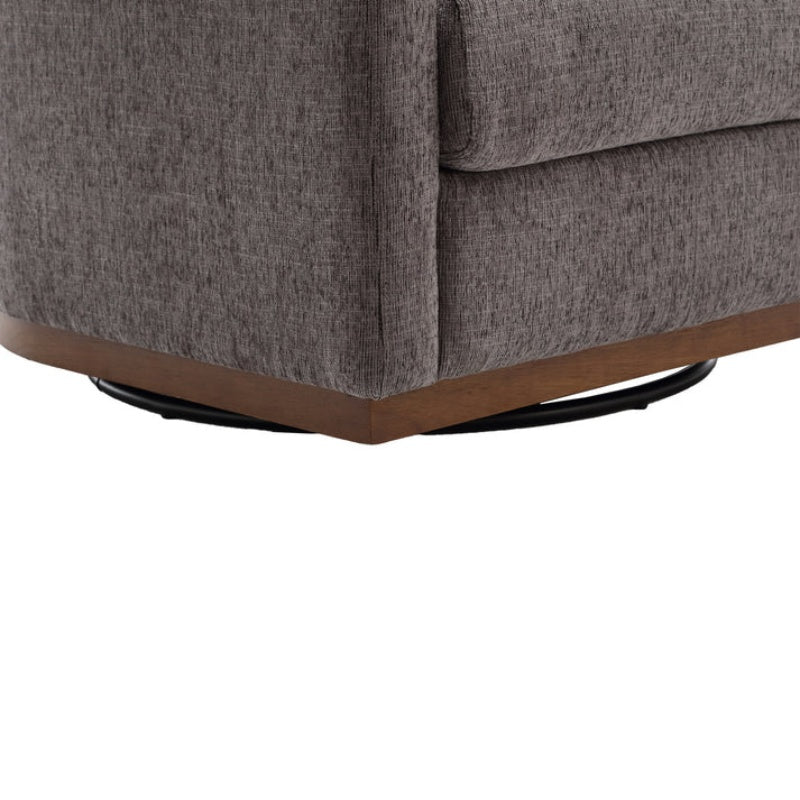 COOLMORE Swivel Barrel Chair, Comfy Round Accent Sofa Chair for Living Room, 360 Degree Swivel Barrel Club Chair, Leisure Arm Chair for Nursery, Hotel, Bedroom, Office, Lounge (Dark Gray Chenille)-海智集-Default-