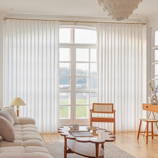 Translucent but not permeable gauze, dreamy gauze curtains for the living room, white sand for the balcony, and thin gauze for the bay window-海智集-
