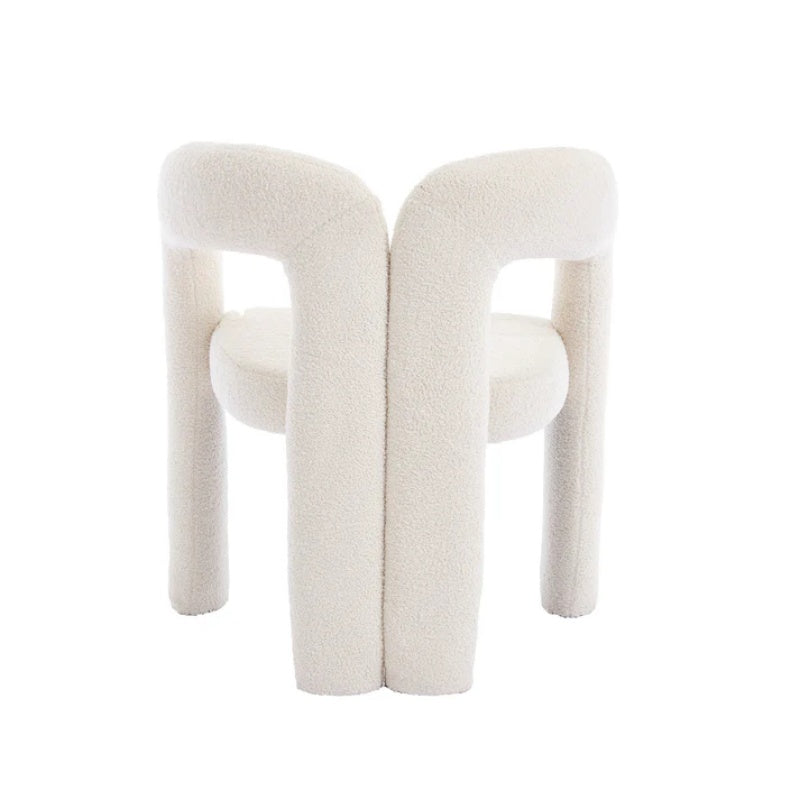 COOLMORE Contemporary Designed Velvet Fabric Upholstered Accent/Dining Chair Beige Teddy Armchair Set of 2-海智集-Default-