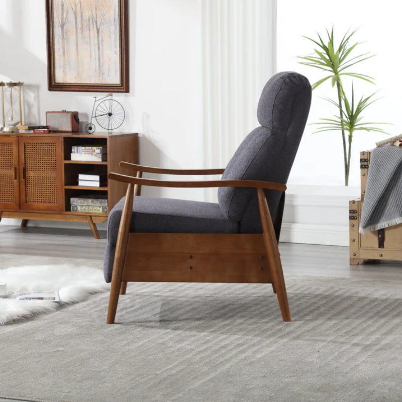 COOLMORE Wood Frame Armchair, Modern Accent Chair Lounge Chair for Living Room-海智集-Default-