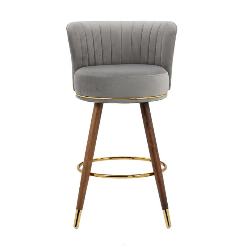 COOLMORE Counter Height Bar Stools Set of 2 for Kitchen Counter Solid Wood Legs with a fixed height of 360 degrees-海智集-Default-