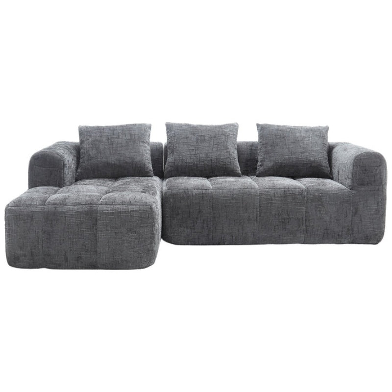 UNITED WE WIN 98.42-inch modular sectional sofa, modern modular L-shaped sofa with chaise longue, equipped with small side pockets and free of compression during installation.-海智集-Default-