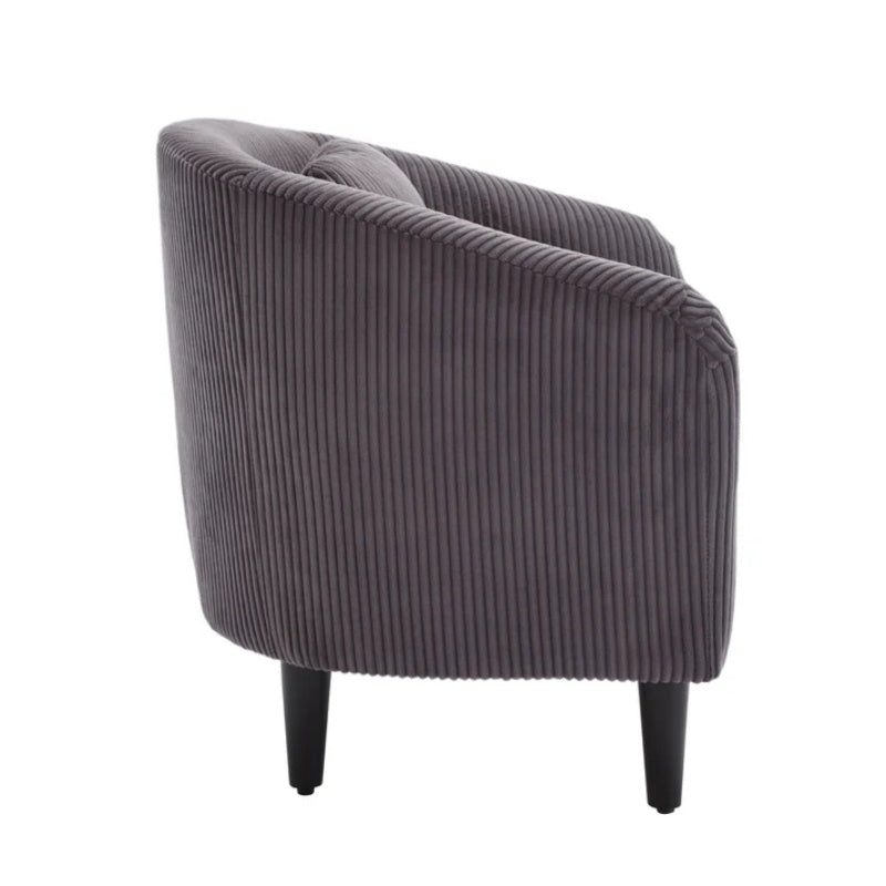 COOLMORE Living Room Accent Barrel Chair, Century Modern Style Decorative Chair, Armchair for Living Room with Thick Cushions and Pillows, Comfy Single Sofa Chair, Chair with Wooden Legs,dark grey-海智集-Default-