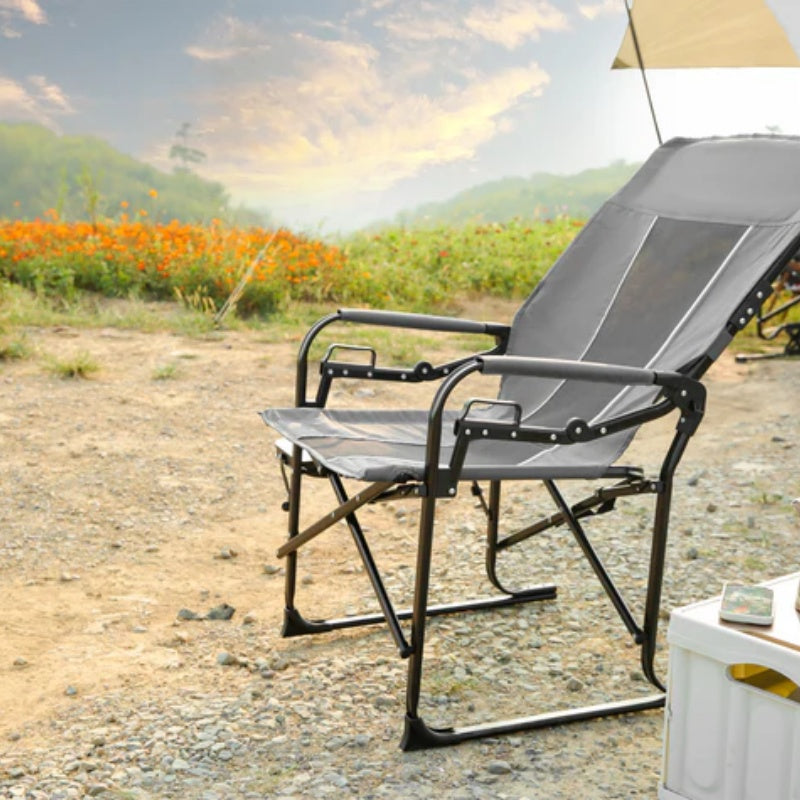 Camping Directors Chair, Heavy Duty,Oversized Portable Folding Chair with Side Table, Pocket for Beach, Fishing,Trip,Picnic,Lawn Grey-海智集-Default-