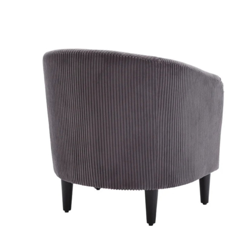 COOLMORE Living Room Accent Barrel Chair, Century Modern Style Decorative Chair, Armchair for Living Room with Thick Cushions and Pillows, Comfy Single Sofa Chair, Chair with Wooden Legs,dark grey-海智集-Default-