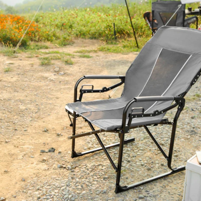 Camping Directors Chair, Heavy Duty,Oversized Portable Folding Chair with Side Table, Pocket for Beach, Fishing,Trip,Picnic,Lawn Grey-海智集-Default-