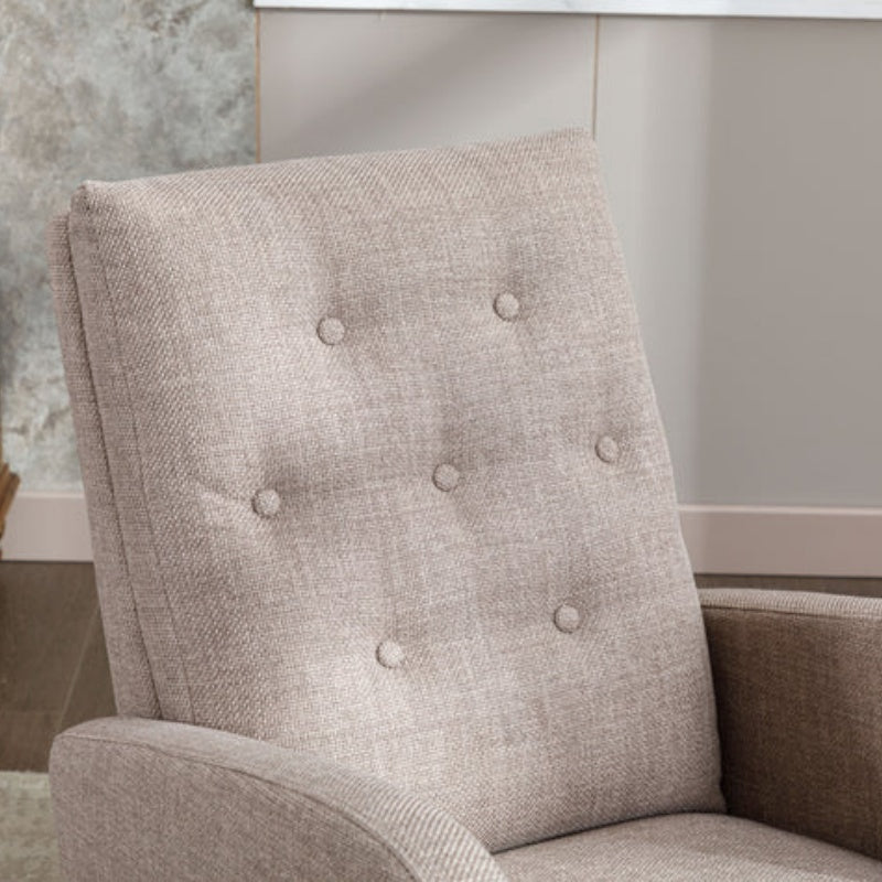 High Back Rocking Chair Nursery Chair .Comfortable Rocker Fabric Padded Seat .Modern High Back Armchair-海智集-Default-