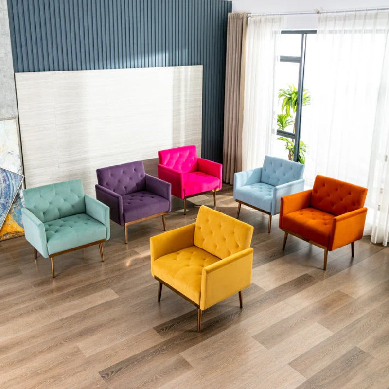 COOLMORE Accent Chair ,leisure single sofa with Rose Golden feet-海智集-Default-