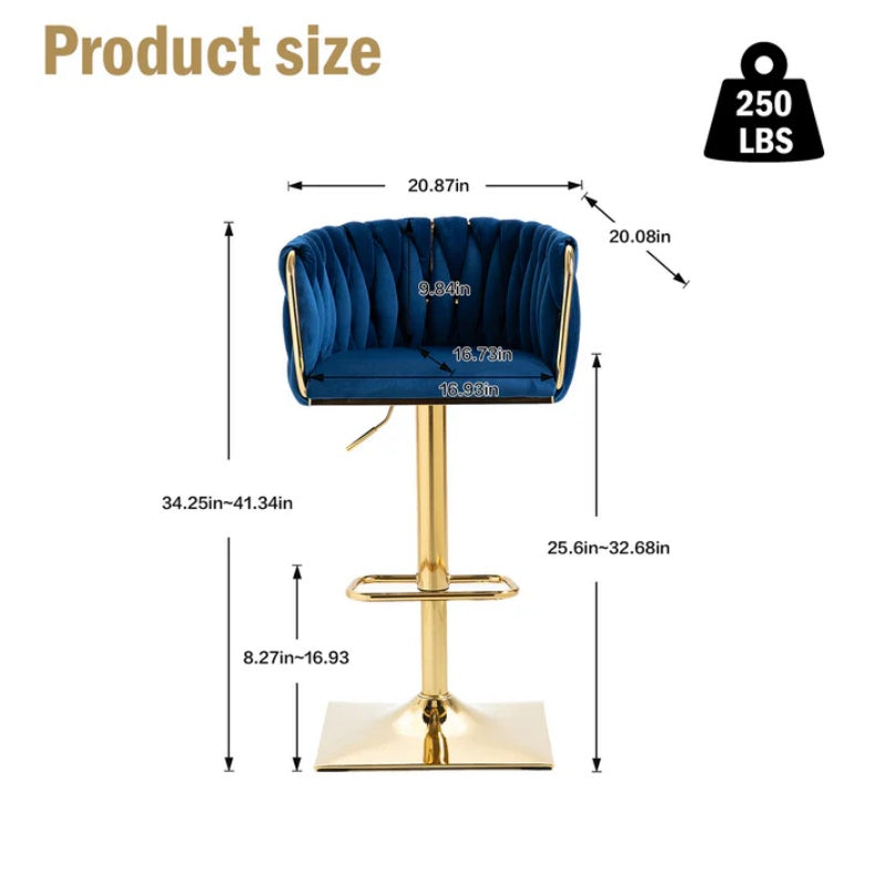 COOLMORE Vintage Bar Stools with Back and Footrest Counter Height Dining Chairs 2PC/SET-海智集-Default-