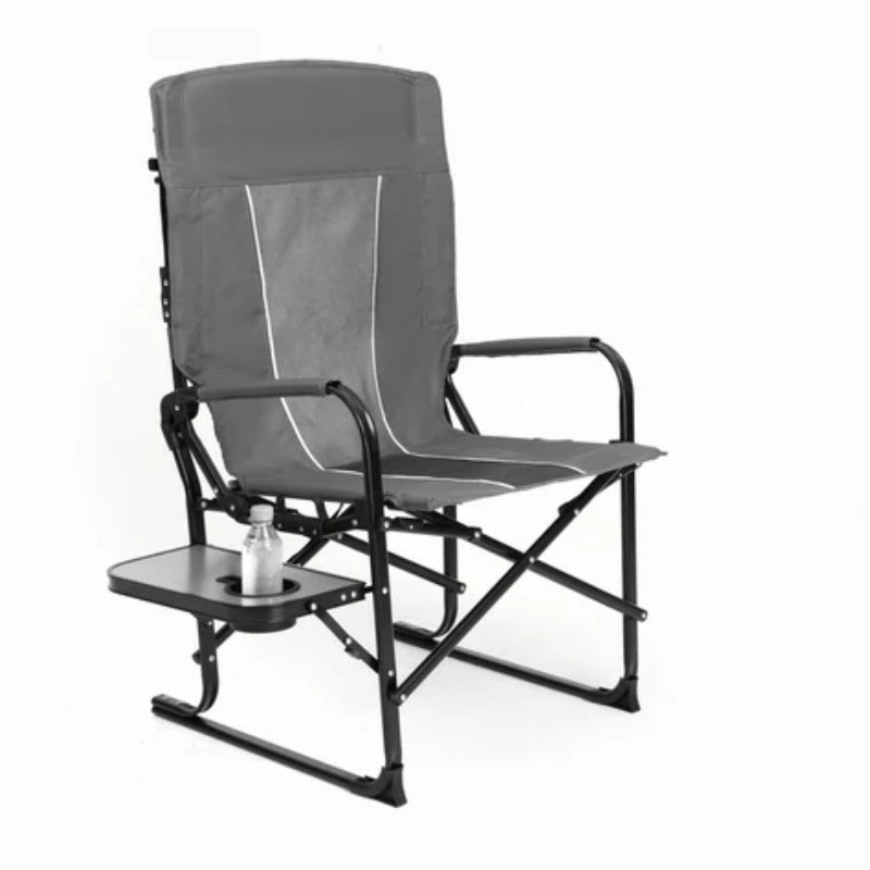 Camping Directors Chair, Heavy Duty,Oversized Portable Folding Chair with Side Table, Pocket for Beach, Fishing,Trip,Picnic,Lawn Grey-海智集-Default-