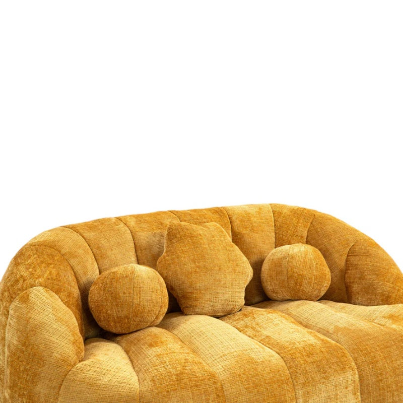 Lazy Sofa High Back Bean Bag Chair Couch Yellow Chenille for Adults & Kids Indoor Outdoor-海智集-Default-