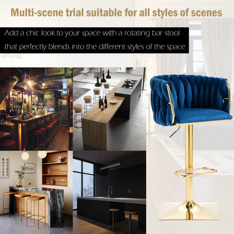 COOLMORE Vintage Bar Stools with Back and Footrest Counter Height Dining Chairs 2PC/SET-海智集-Default-