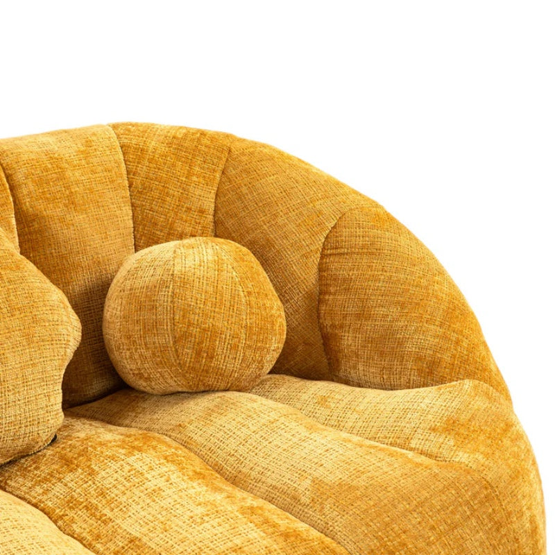 Lazy Sofa High Back Bean Bag Chair Couch Yellow Chenille for Adults & Kids Indoor Outdoor-海智集-Default-