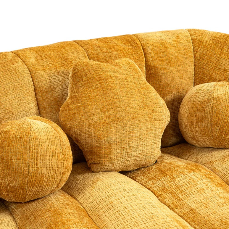 Lazy Sofa High Back Bean Bag Chair Couch Yellow Chenille for Adults & Kids Indoor Outdoor-海智集-Default-