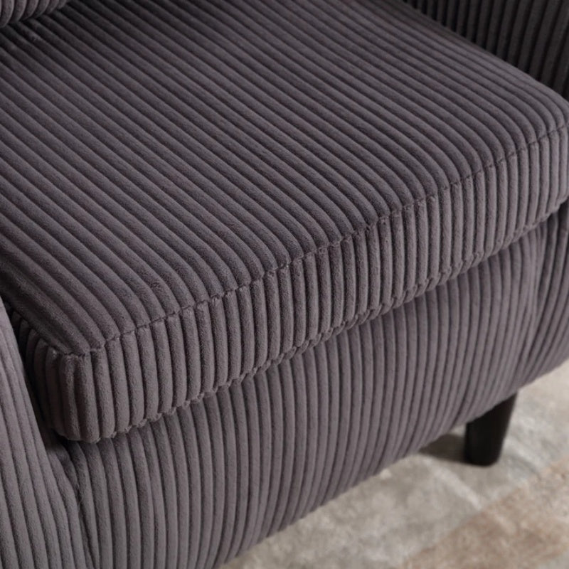 COOLMORE Living Room Accent Barrel Chair, Century Modern Style Decorative Chair, Armchair for Living Room with Thick Cushions and Pillows, Comfy Single Sofa Chair, Chair with Wooden Legs,dark grey-海智集-Default-
