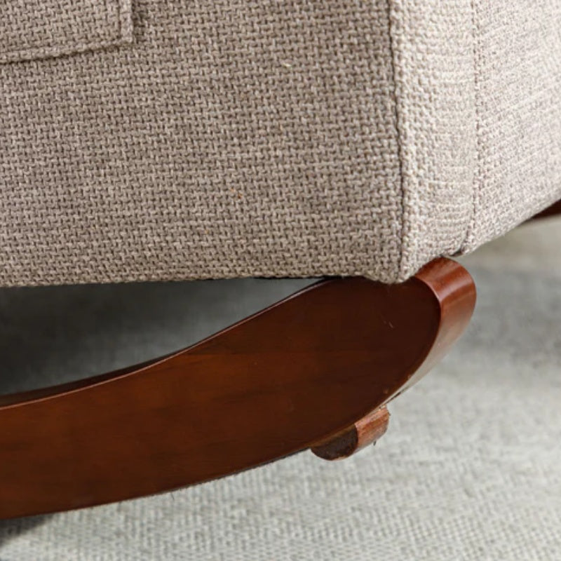 High Back Rocking Chair Nursery Chair .Comfortable Rocker Fabric Padded Seat .Modern High Back Armchair-海智集-Default-