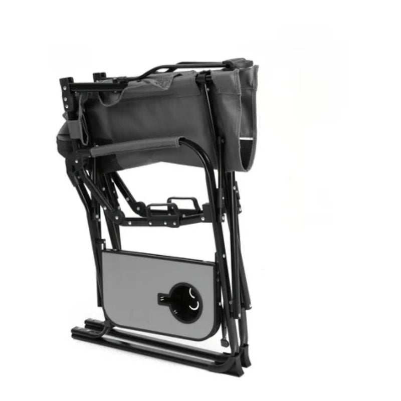 Camping Directors Chair, Heavy Duty,Oversized Portable Folding Chair with Side Table, Pocket for Beach, Fishing,Trip,Picnic,Lawn Grey-海智集-Default-
