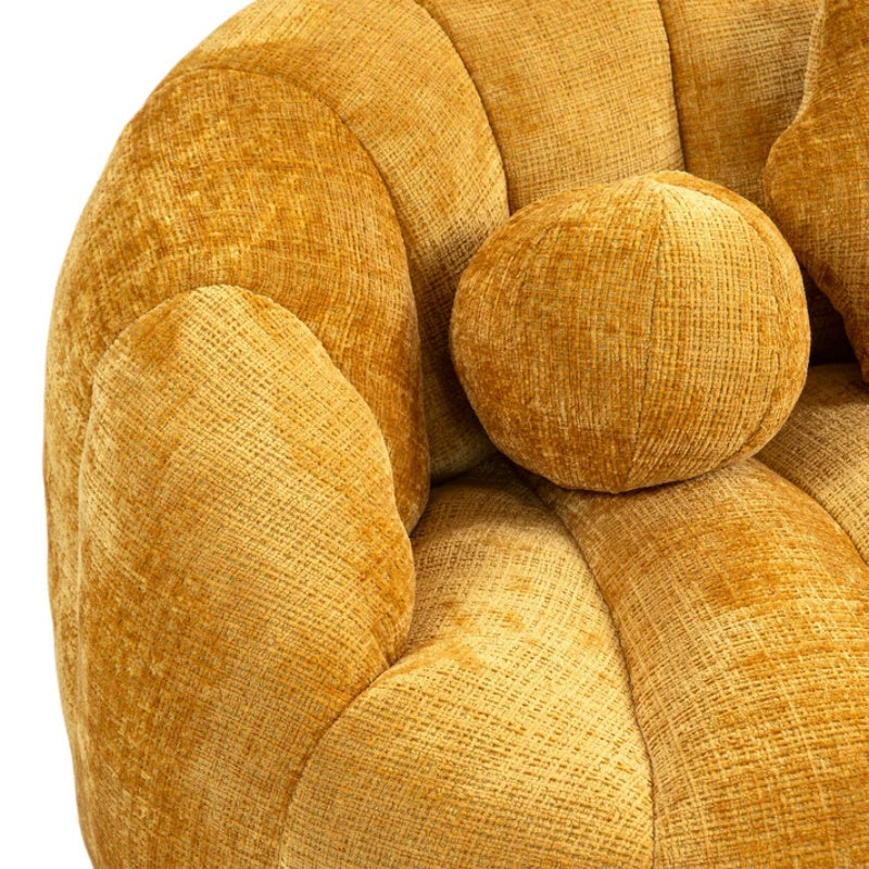 Lazy Sofa High Back Bean Bag Chair Couch Yellow Chenille for Adults & Kids Indoor Outdoor-海智集-Default-