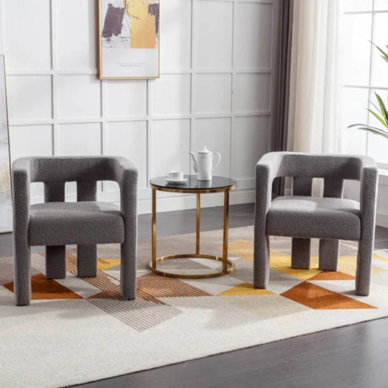COOLMORE Contemporary Designed Fabric Upholstered Accent/Dining Chair /Barrel Side Chairs Kitchen Armchair for Living Room 2PC/SET-海智集-Default-