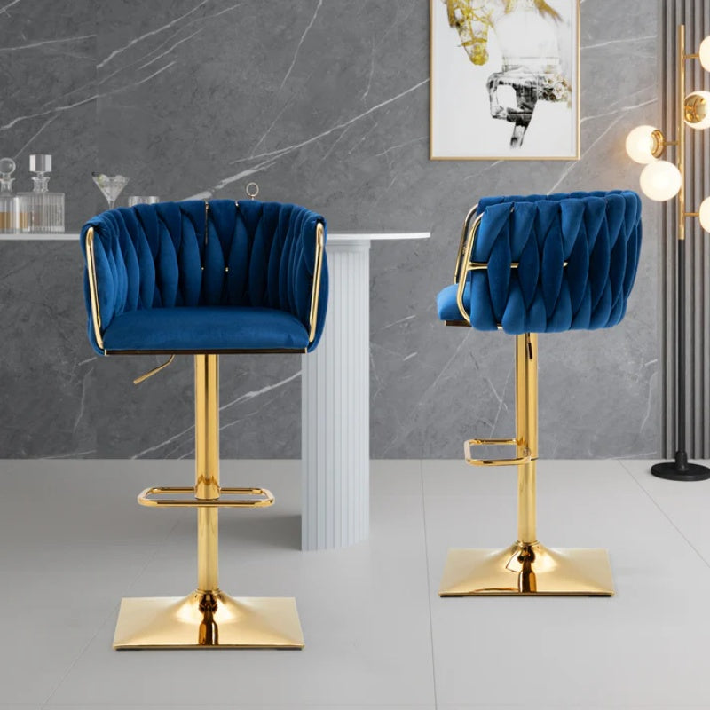 COOLMORE Vintage Bar Stools with Back and Footrest Counter Height Dining Chairs 2PC/SET-海智集-Default-