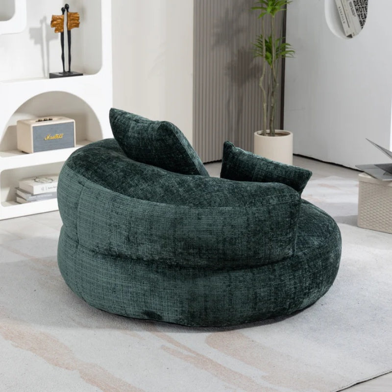 Emerald Chenille High Back Bean Bag Chair Couch with Three Pillows, Indoor & Outdoor, Single Gaming Sofa for Bedroom and Office-海智集-Default-