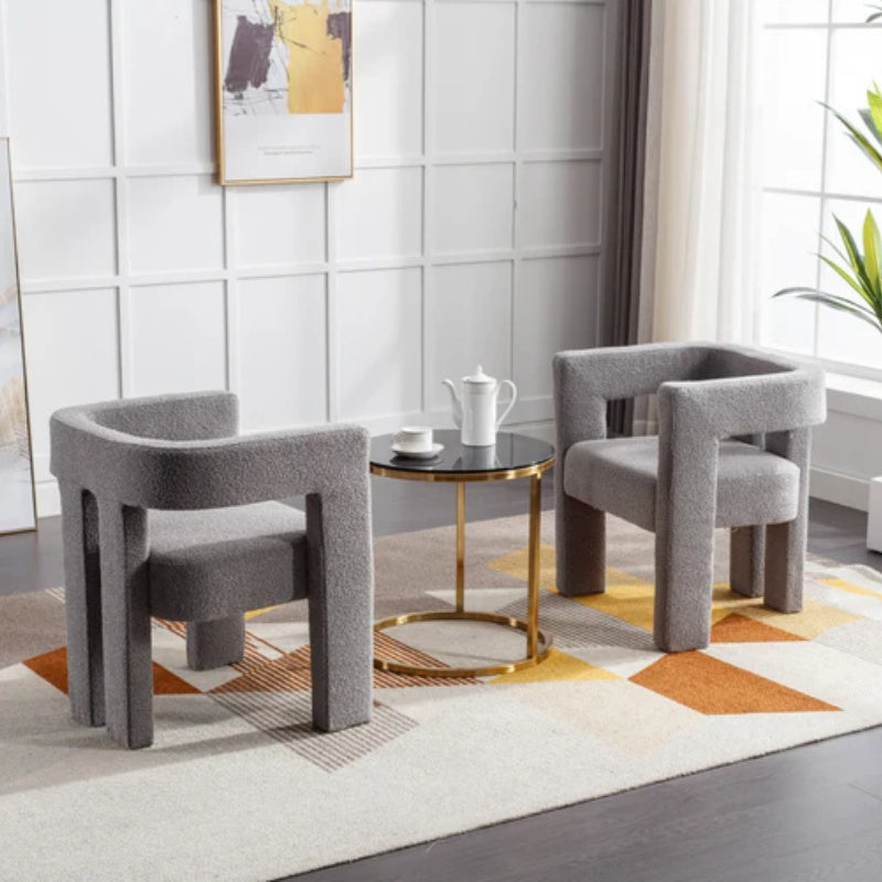 COOLMORE Contemporary Designed Fabric Upholstered Accent/Dining Chair /Barrel Side Chairs Kitchen Armchair for Living Room 2PC/SET-海智集-Default-