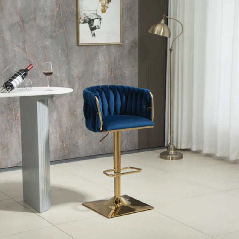 COOLMORE Vintage Bar Stools with Back and Footrest Counter Height Dining Chairs 2PC/SET-海智集-Default-
