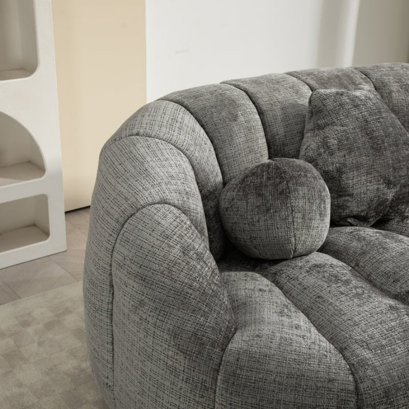 Durable Comfort High Back Bean Bag Sofa Lounger for Adults and Kids, Gray Chenille-海智集-Default-