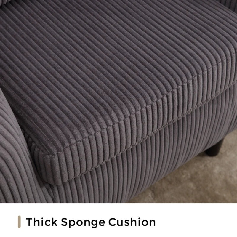 COOLMORE Living Room Accent Barrel Chair, Century Modern Style Decorative Chair, Armchair for Living Room with Thick Cushions and Pillows, Comfy Single Sofa Chair, Chair with Wooden Legs,dark grey-海智集-Default-