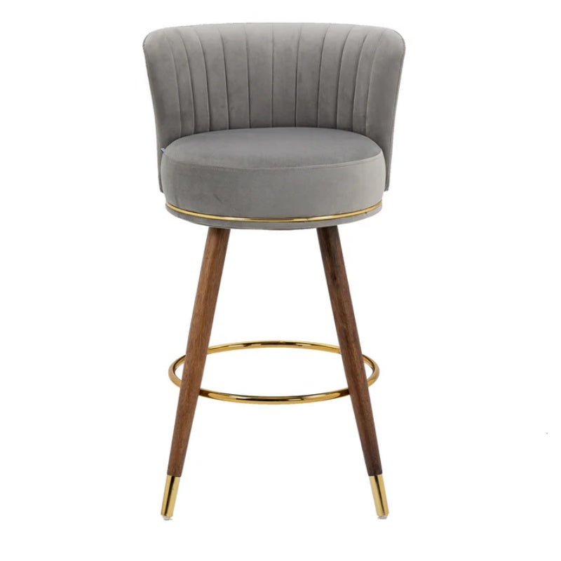 COOLMORE Counter Height Bar Stools Set of 2 for Kitchen Counter Solid Wood Legs with a fixed height of 360 degrees-海智集-Default-