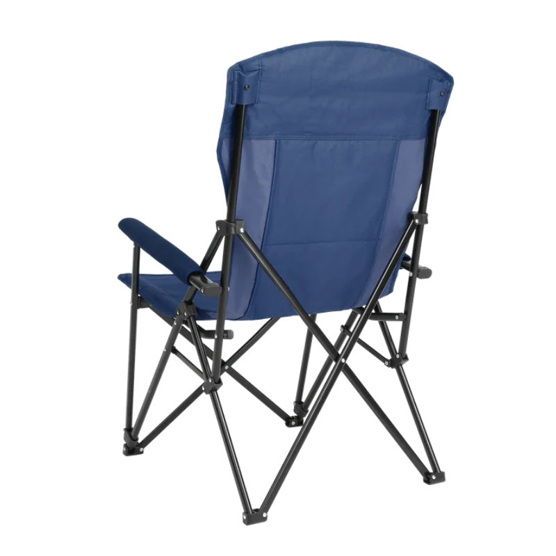 High Back Heavy Duty Lawn Chair Support 250LBS, Portable Collapsible Chair with Cup Holder -Navy blue-海智集-Default-