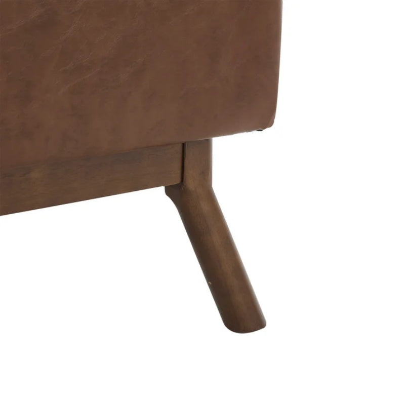 Mid-century modern square coffee table storage bench, assembled, suitable for living room, entryway and family room, used as a coffee table, stirrups, shoe bench-海智集-Default-