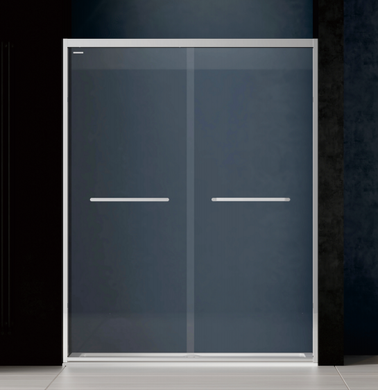 Flat-opening one-line ultra-narrow stainless steel shower enclosure partition, tempered glass bathroom sliding door, custom-made bathroom for bathing-海智集-