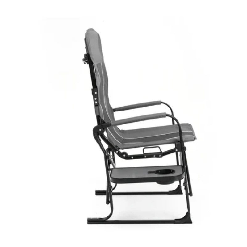 Camping Directors Chair, Heavy Duty,Oversized Portable Folding Chair with Side Table, Pocket for Beach, Fishing,Trip,Picnic,Lawn Grey-海智集-Default-