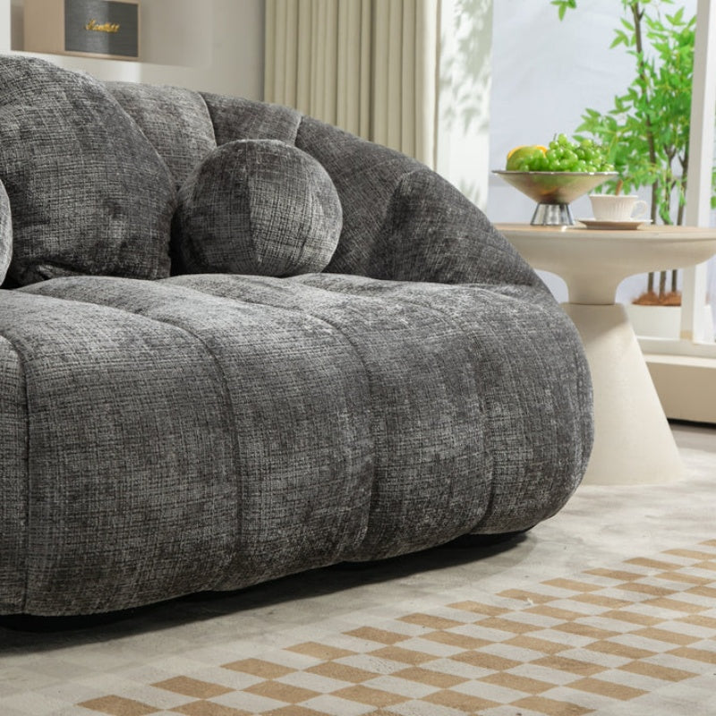 Durable Comfort High Back Bean Bag Sofa Lounger for Adults and Kids, Gray Chenille-海智集-Default-