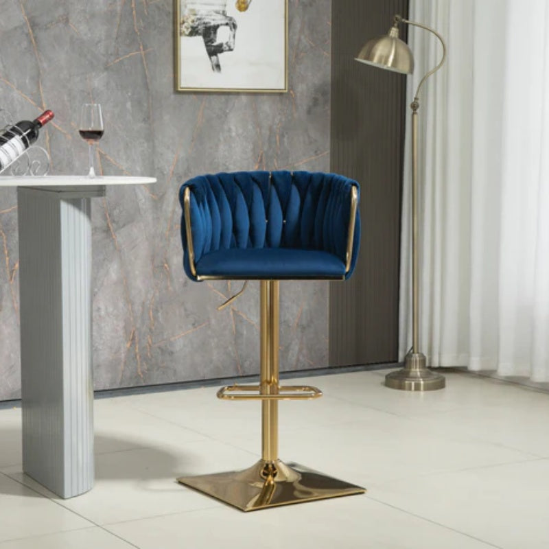COOLMORE Vintage Bar Stools with Back and Footrest Counter Height Dining Chairs 2PC/SET-海智集-Default-
