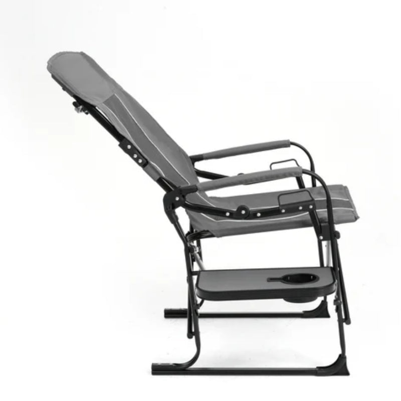 Camping Directors Chair, Heavy Duty,Oversized Portable Folding Chair with Side Table, Pocket for Beach, Fishing,Trip,Picnic,Lawn Grey-海智集-Default-